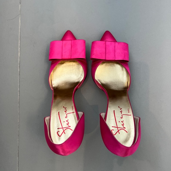 Hot Pink Walter Steiger Paris Satin Heels. - Picture 11 of 12